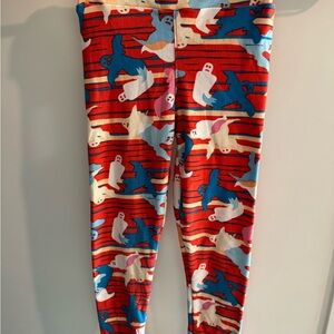 LuLaRoe Kids Leggings - Red and Blue Ghost Pattern